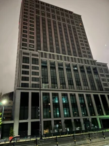 今年秋開業予定のヒルトン広島　開業前の深夜の様子