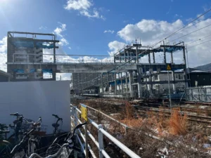 整備が進む下祇園駅（JR可部線）